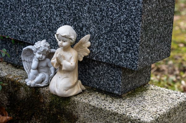  Two angel statues