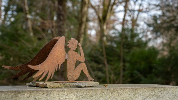 Rustic angel silhouette statue